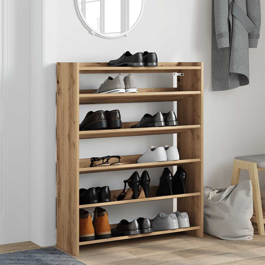 Shoe Rack Artisan Oak Engineered Wood 31.5x9.8x39.4 in Shoe Rack