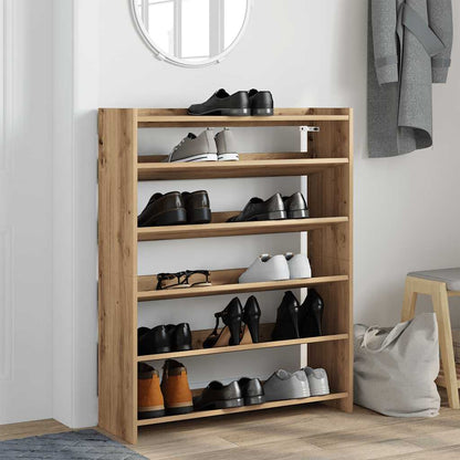 Shoe Rack Artisan Oak Engineered Wood 31.5x9.8x39.4 in Shoe Rack