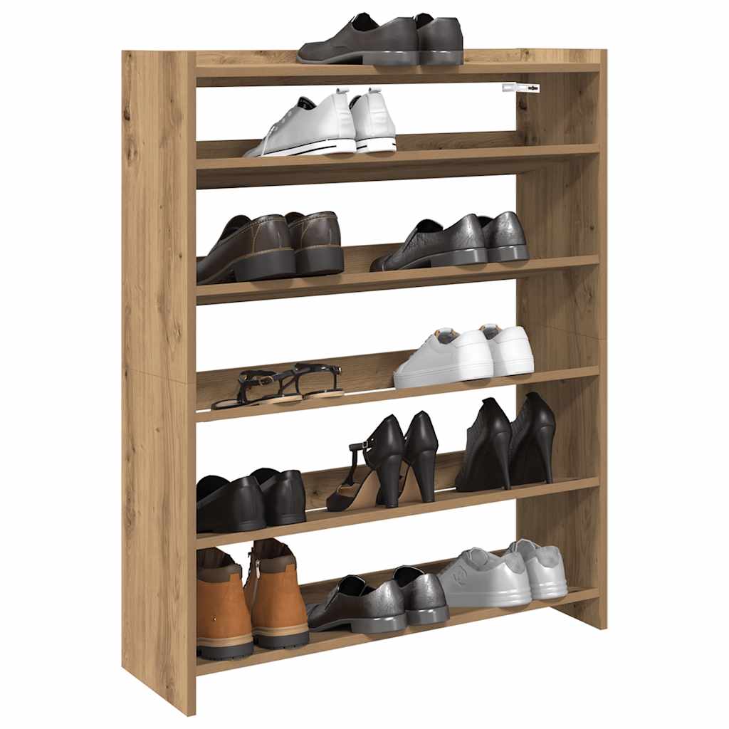 Shoe Rack Artisan Oak Engineered Wood 31.5x9.8x39.4 in Shoe Rack