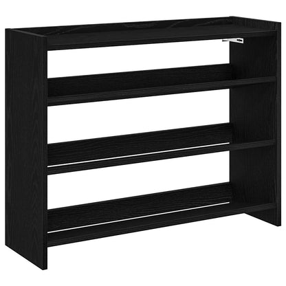 Shoe Rack Black Engineered Wood Slim Shoe Rack Rectangular