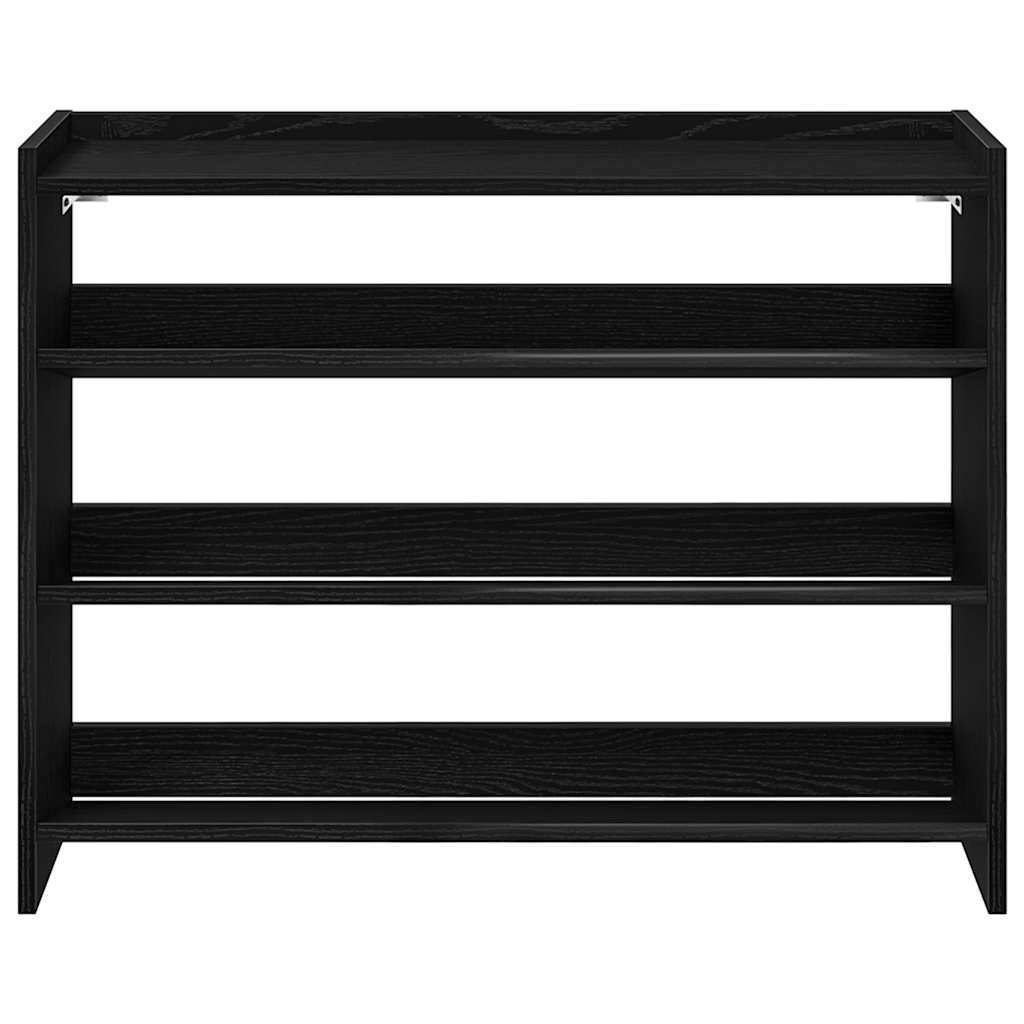 Shoe Rack Black Engineered Wood Slim Shoe Rack Rectangular