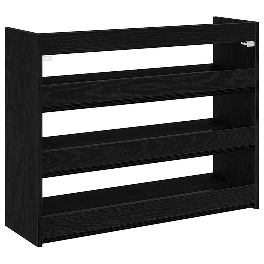 Shoe Rack Black Engineered Wood Slim Shoe Rack Rectangular