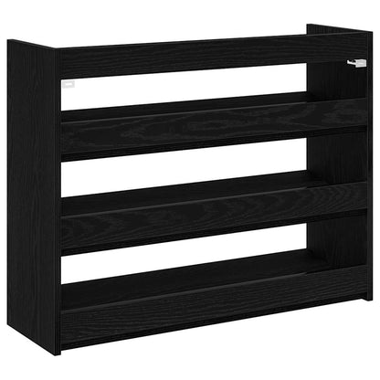 Shoe Rack Black Engineered Wood Slim Shoe Rack Rectangular