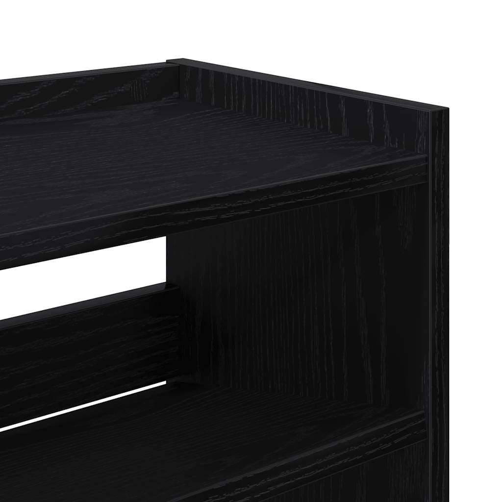 Shoe Rack Black Engineered Wood Slim Shoe Rack Rectangular