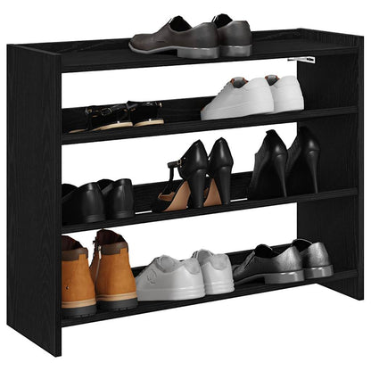 Shoe Rack Black Engineered Wood Slim Shoe Rack Rectangular
