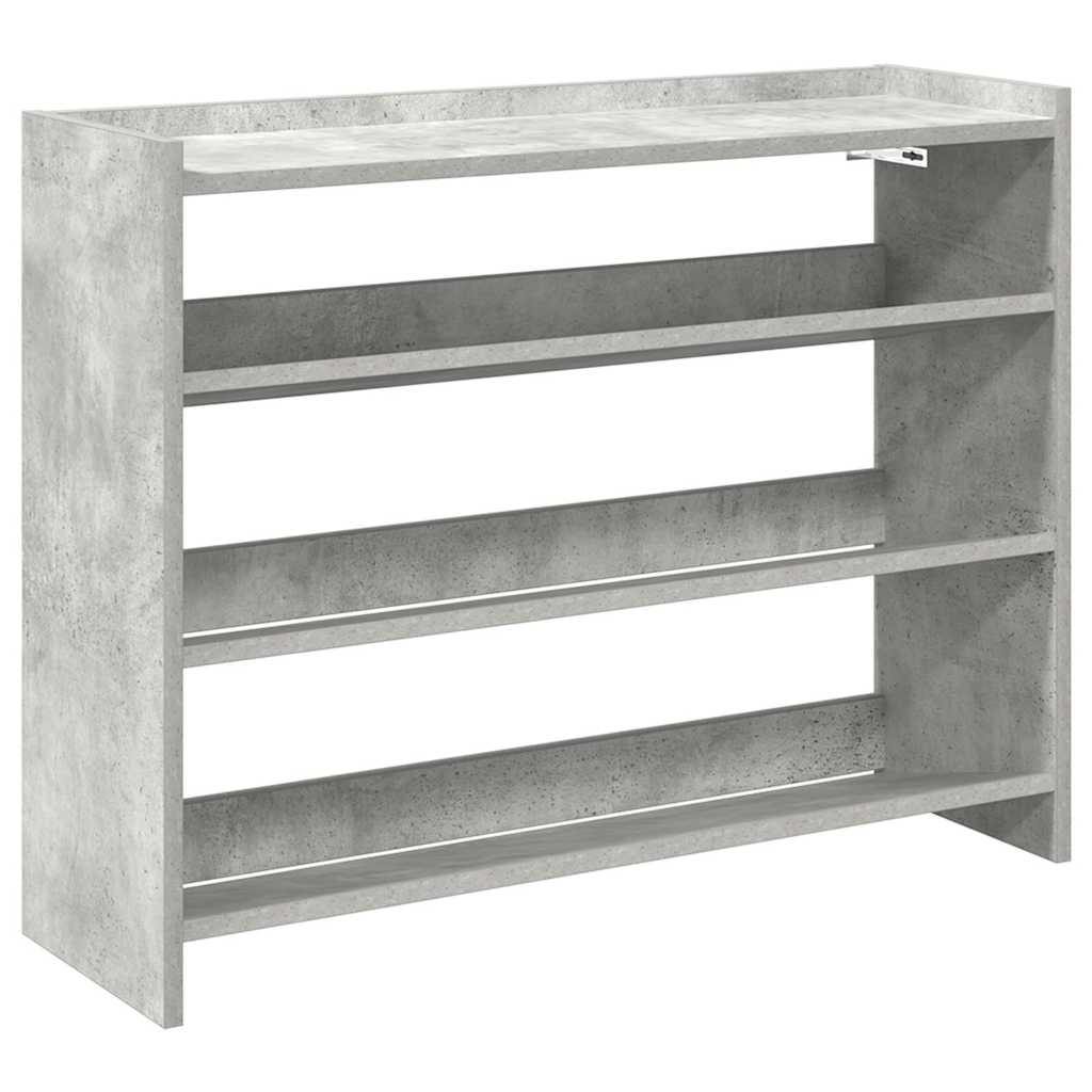 Shoe Rack Concrete Grey Engineered Wood 31.5 in x 9.8 in x 24.4 in
