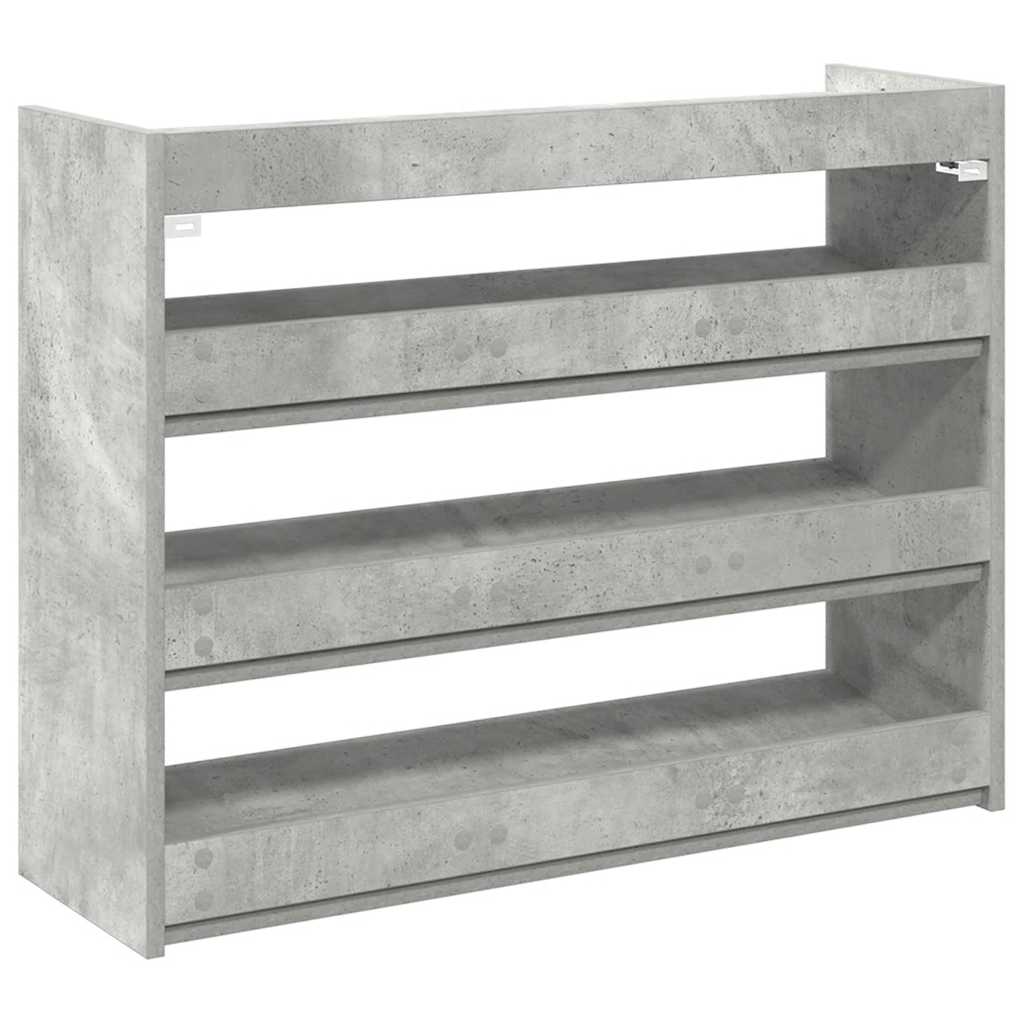 Shoe Rack Concrete Grey Engineered Wood 31.5 in x 9.8 in x 24.4 in