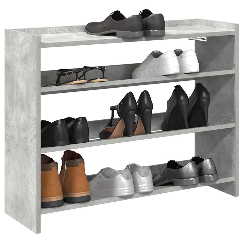 Shoe Rack Concrete Grey Engineered Wood 31.5 in x 9.8 in x 24.4 in