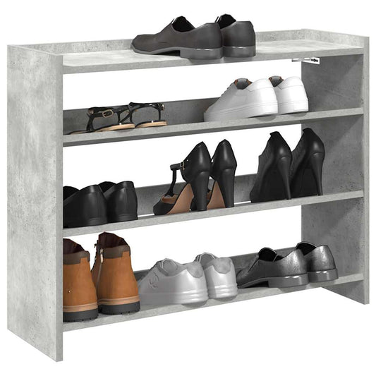 Shoe Rack Concrete Grey Engineered Wood 31.5 in x 9.8 in x 24.4 in