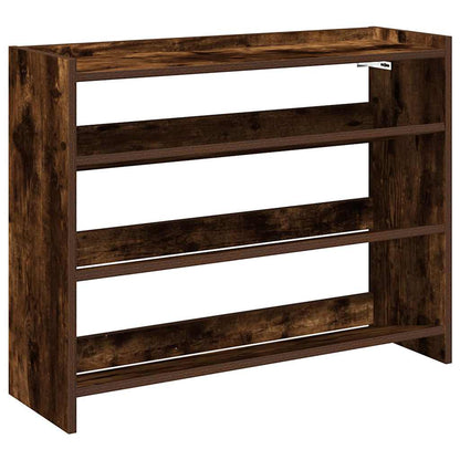 Shoe Rack Smoked Oak Engineered Wood Slim Shoe Rack Rectangular