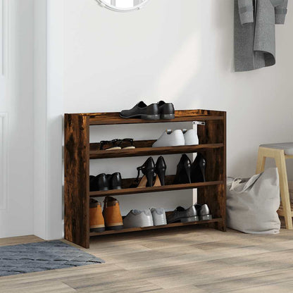 Shoe Rack Smoked Oak Engineered Wood Slim Shoe Rack Rectangular