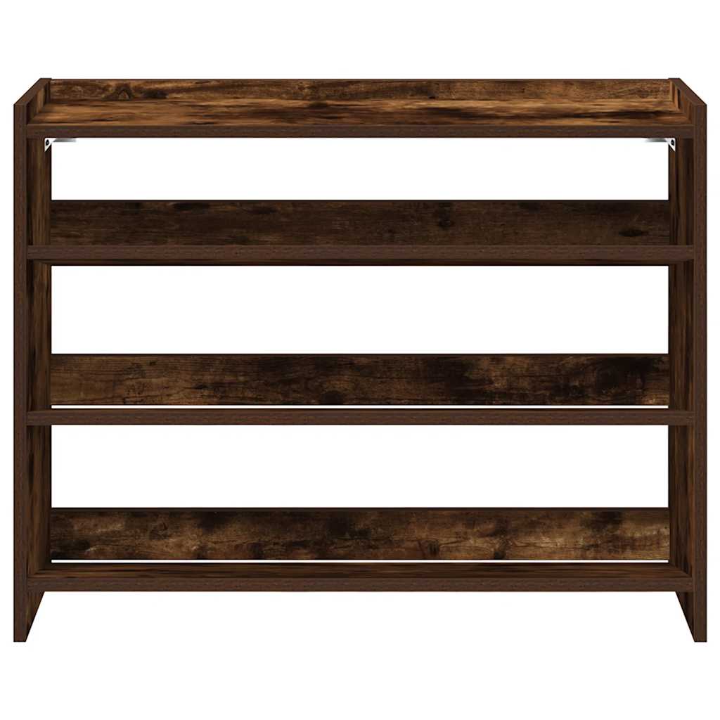 Shoe Rack Smoked Oak Engineered Wood Slim Shoe Rack Rectangular