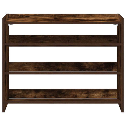 Shoe Rack Smoked Oak Engineered Wood Slim Shoe Rack Rectangular