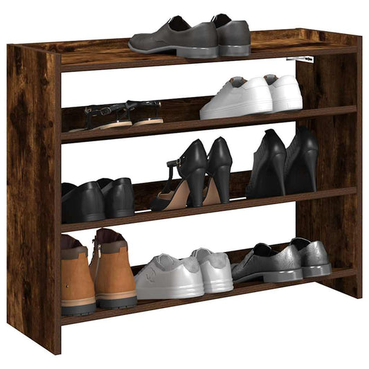 Shoe Rack Smoked Oak Engineered Wood Slim Shoe Rack Rectangular