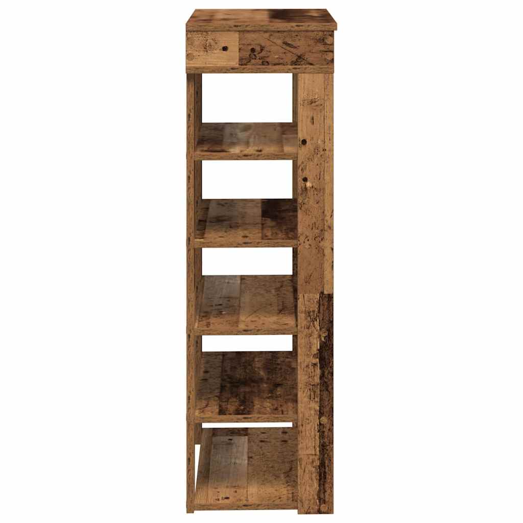 Shoe Rack Old Wood Engineered Wood Slim Shoe Rack Rectangular