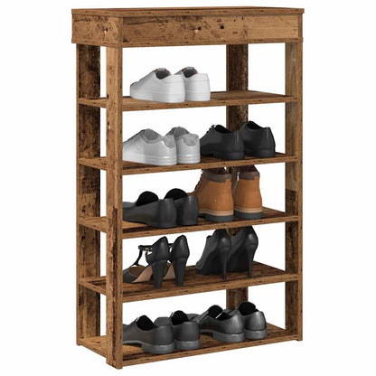 Shoe Rack Old Wood Engineered Wood Slim Shoe Rack Rectangular