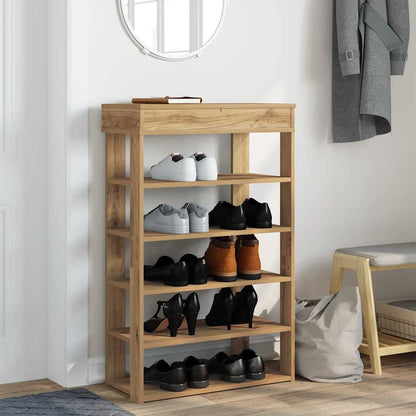 Shoe Rack Artisan Oak Made from Engineered Wood