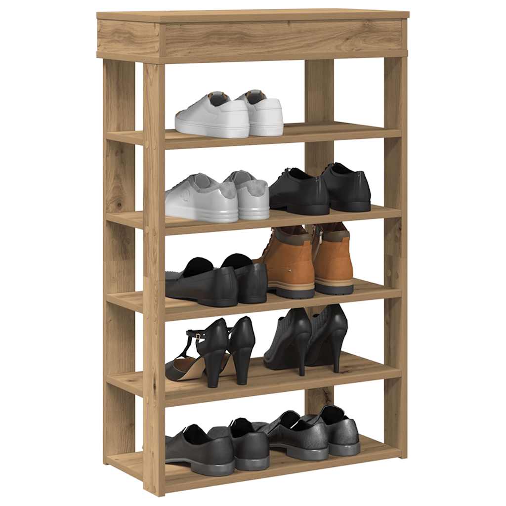 Shoe Rack Artisan Oak Made from Engineered Wood