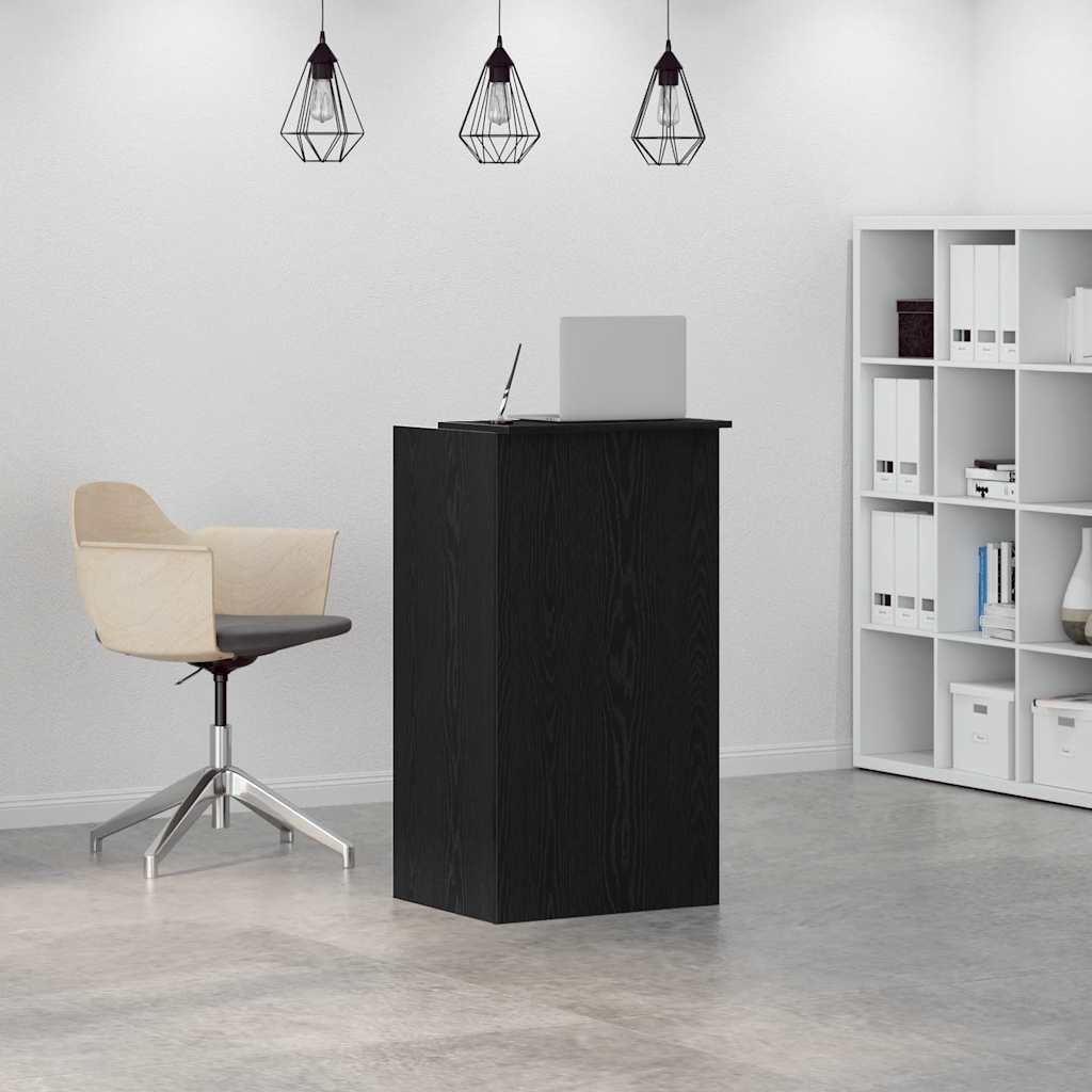 Reception Desk Black 21.7x19.7x40.7" Engineered Wood