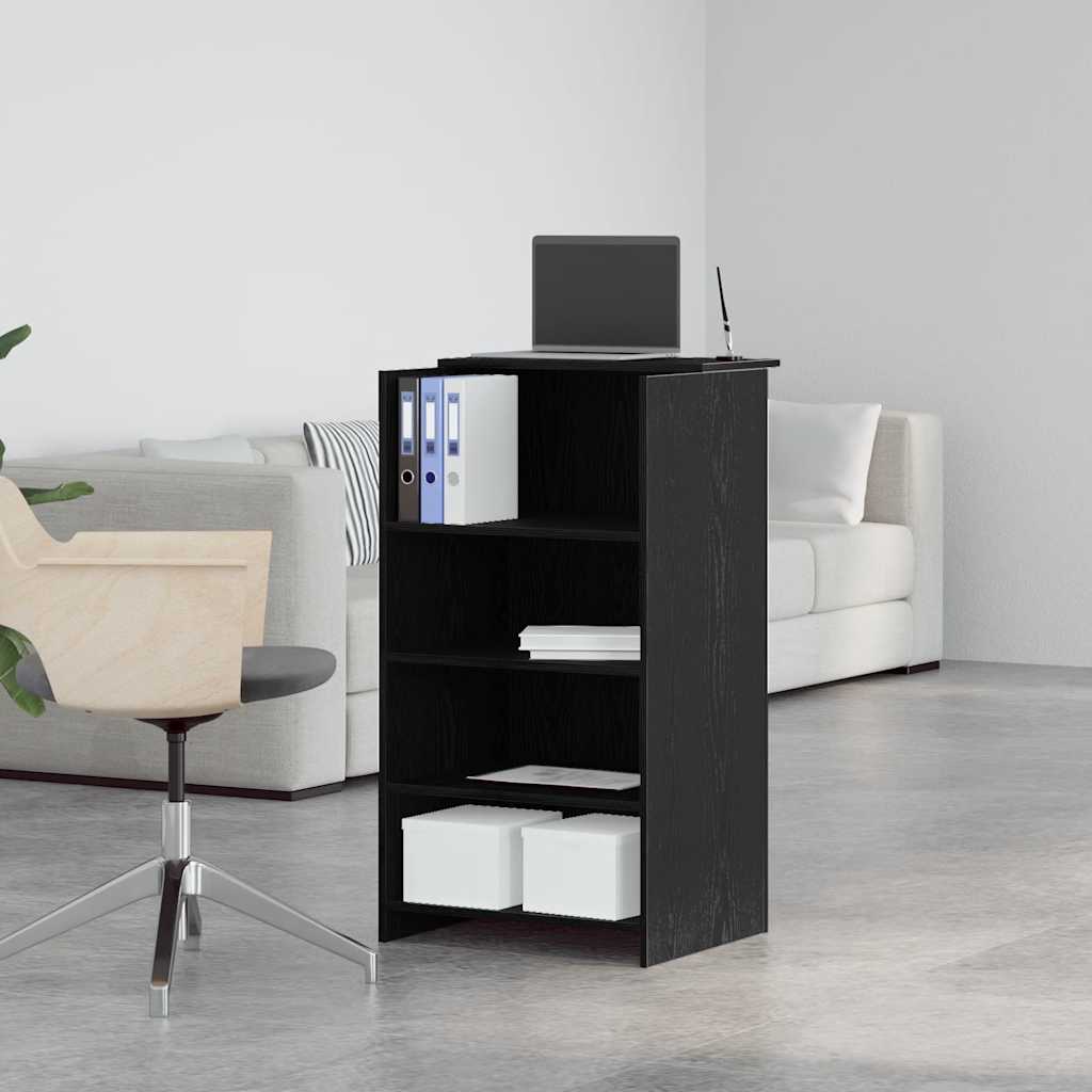 Reception Desk Black 21.7x19.7x40.7" Engineered Wood