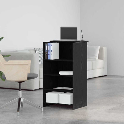 Reception Desk Black 21.7x19.7x40.7" Engineered Wood