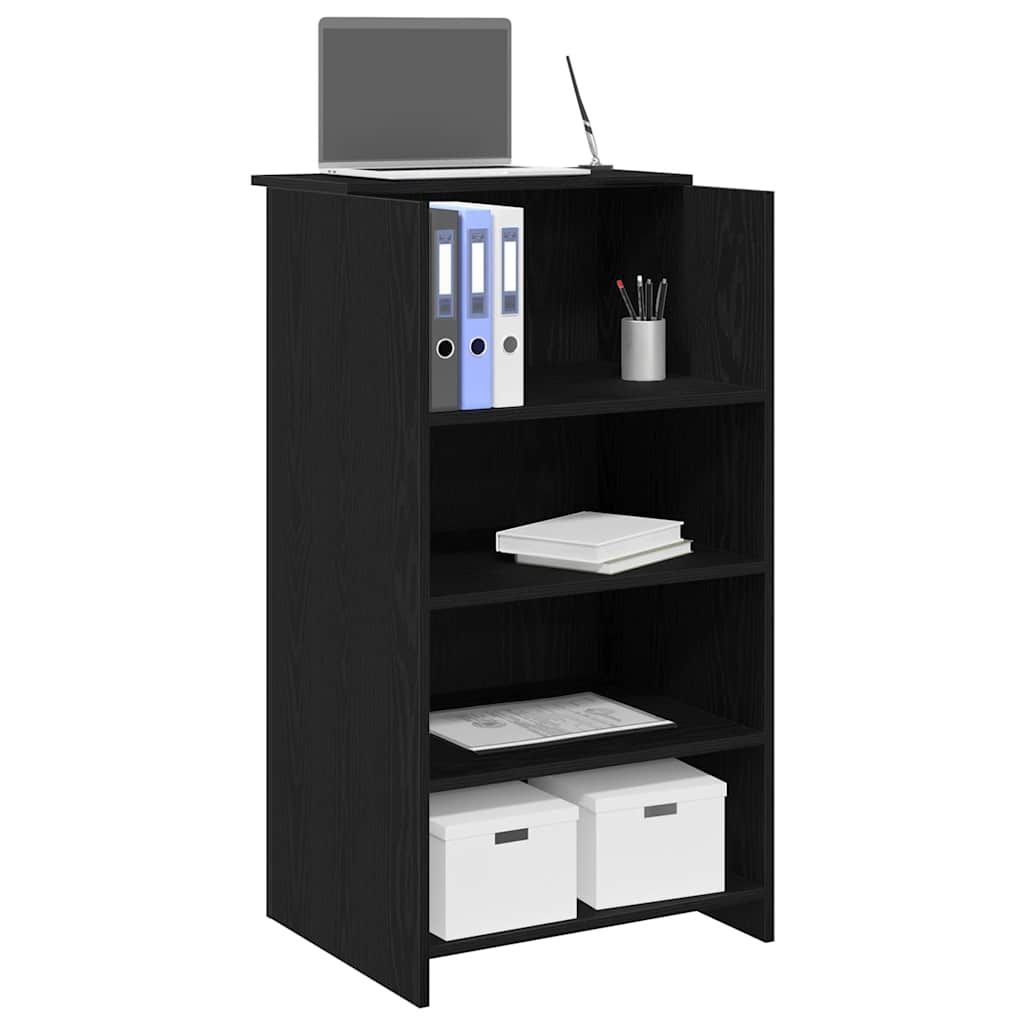 Reception Desk Black 21.7x19.7x40.7" Engineered Wood