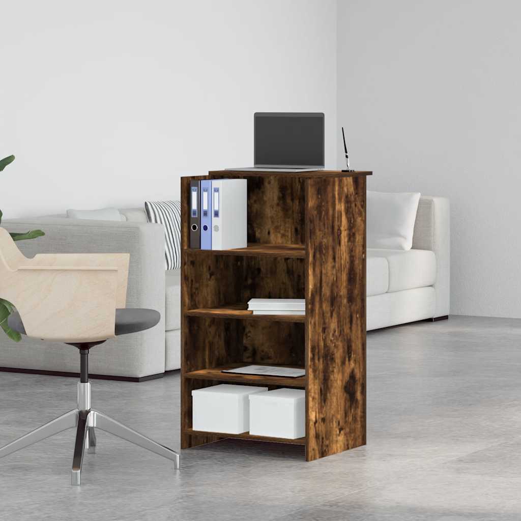 Reception Desk Smoked Oak Engineered Wood Medium Reception Desk