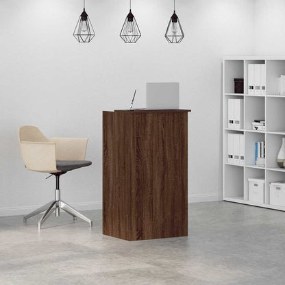 Reception Desk Brown Oak Engineered Wood Small Reception Desk