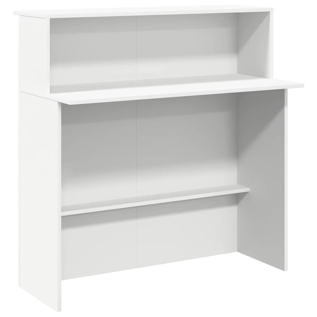 Reception Desk White Engineered Wood Standard Reception Desk