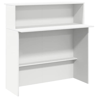 Reception Desk White Engineered Wood Standard Reception Desk