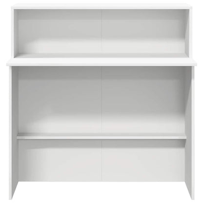 Reception Desk White Engineered Wood Standard Reception Desk