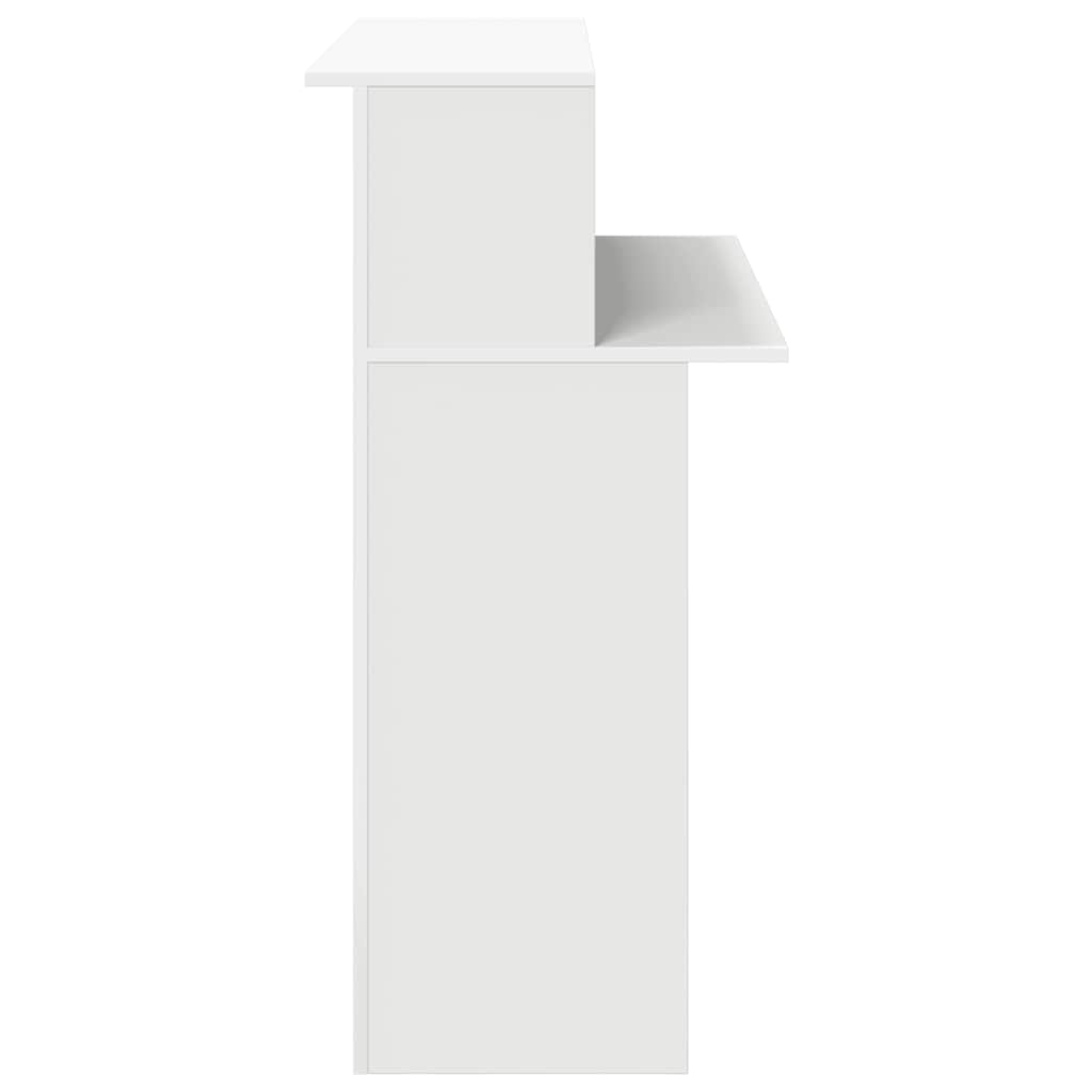 Reception Desk White Engineered Wood Standard Reception Desk