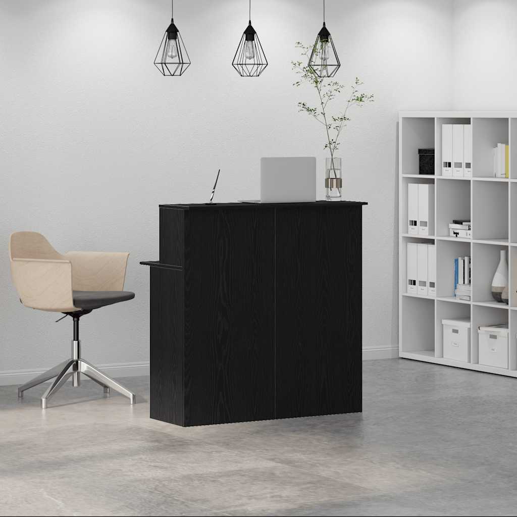 Reception Desk Black 39.4x19.7x40.7" Engineered Wood