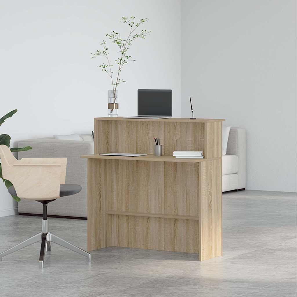 Reception Desk Sonoma Oak Engineered Wood Standard Reception Desk