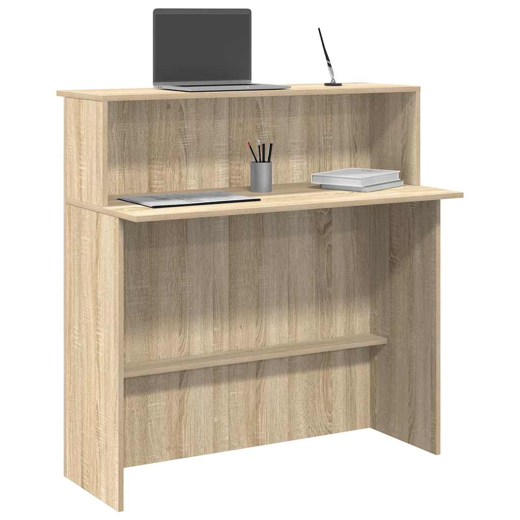 Reception Desk Sonoma Oak Engineered Wood Standard Reception Desk