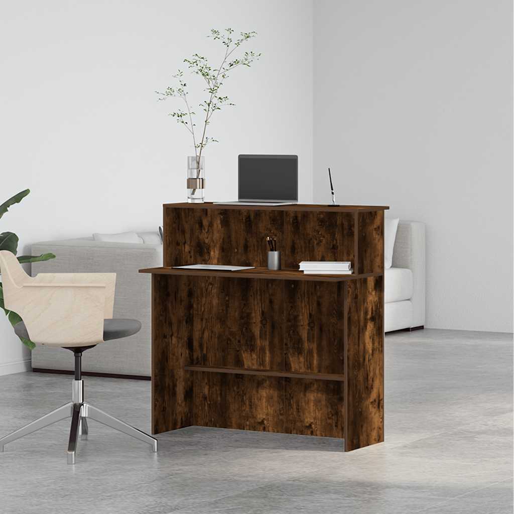 Reception Desk Smoked oak Engineered wood 39.4x19.7x40.7 in