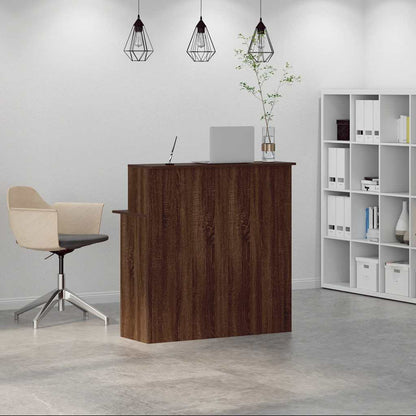 Reception Desk Brown Oak Engineered Wood Medium Reception Desk