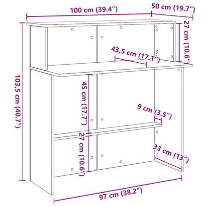 Reception Desk Old wood Engineered wood Medium Reception Desk