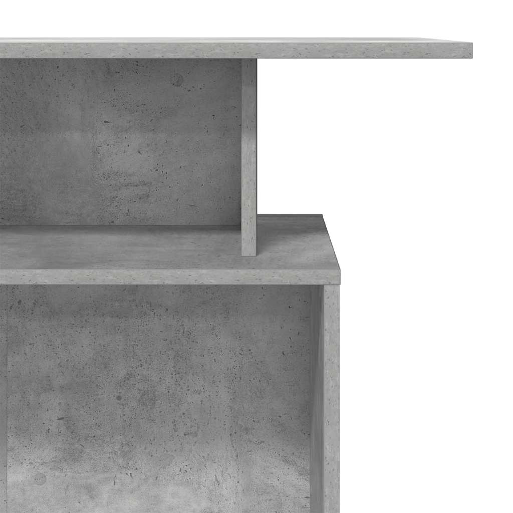 Reception Desk Concrete Gray Engineered Wood, Concrete Gray Finish