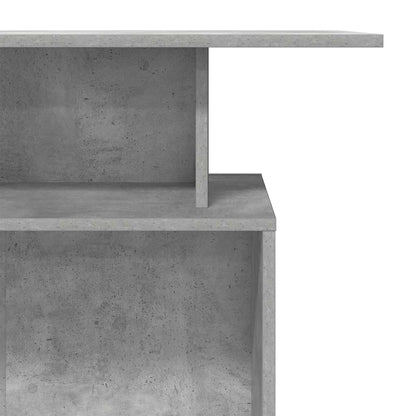 Reception Desk Concrete Gray Engineered Wood, Concrete Gray Finish