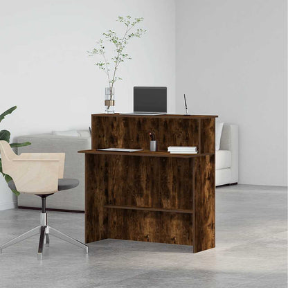 Reception Desk Smoked Oak Engineered Wood Medium Reception Desk