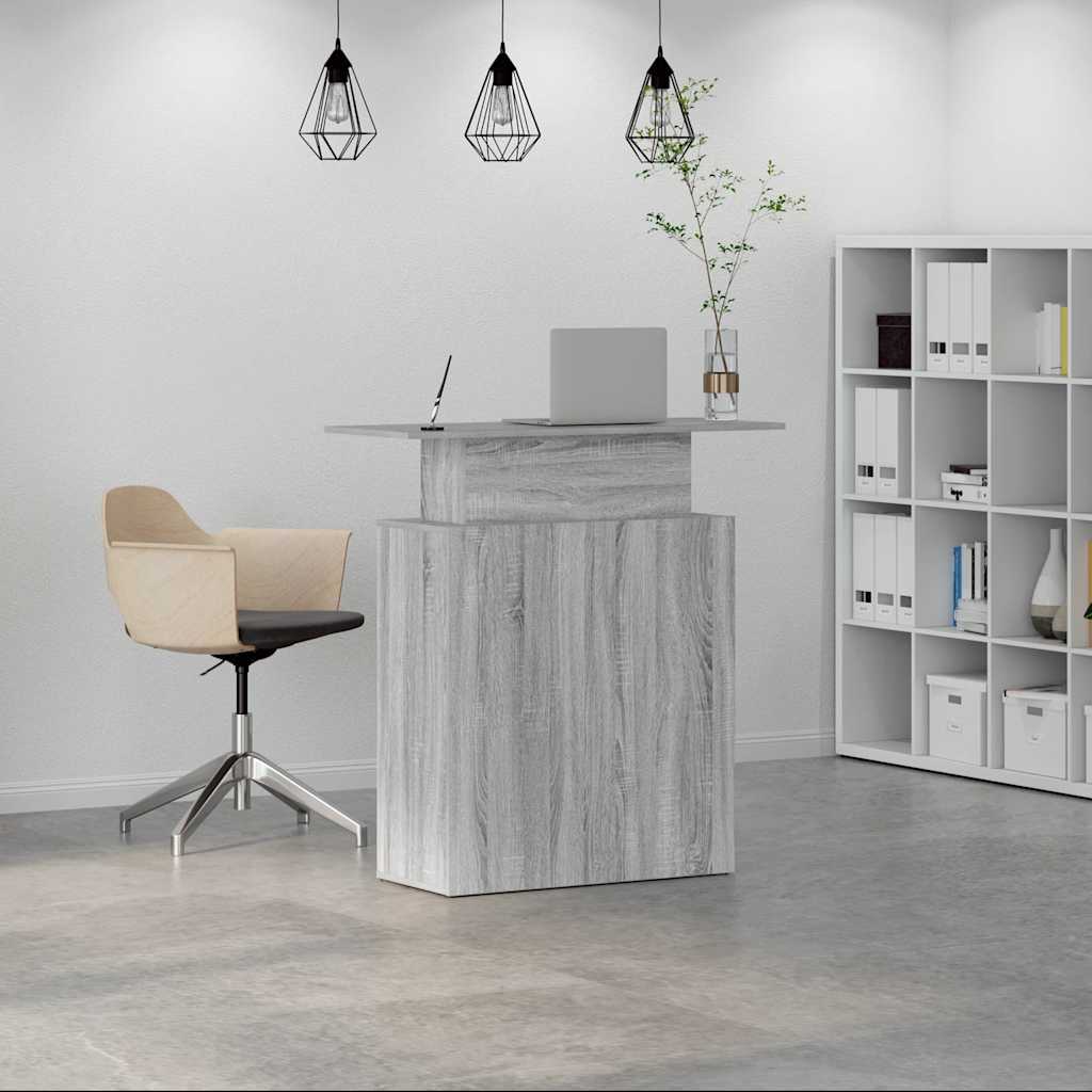 Reception Desk Grey sonoma Engineered wood 39.4x15.7x40.9 in