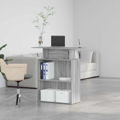 Reception Desk Grey sonoma Engineered wood 39.4x15.7x40.9 in