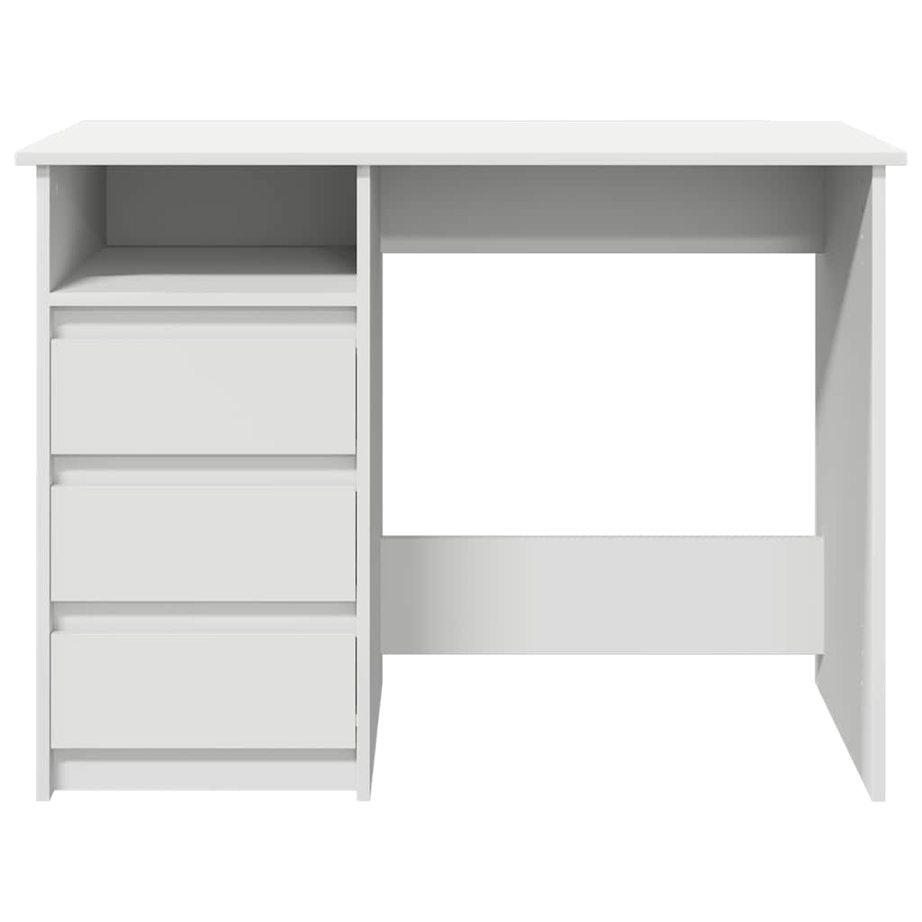 Desk White Engineered wood Large Desk Rectangular Modern
