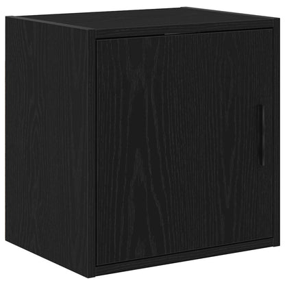 Garage Wall Cabinet Black Engineered Wood
