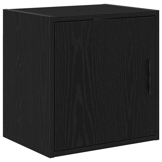 Garage Wall Cabinet Black Engineered Wood