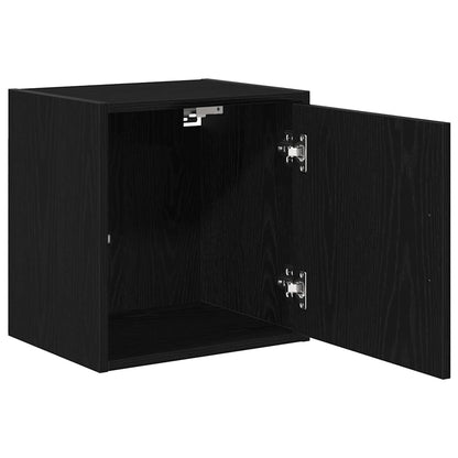 Garage Wall Cabinet Black Engineered Wood