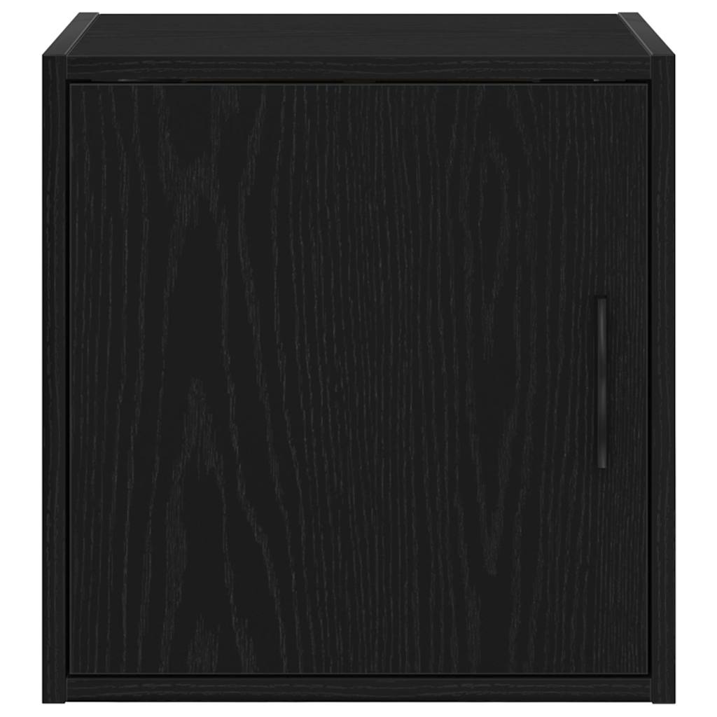 Garage Wall Cabinet Black Engineered Wood