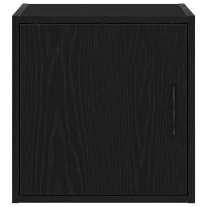 Garage Wall Cabinet Black Engineered Wood