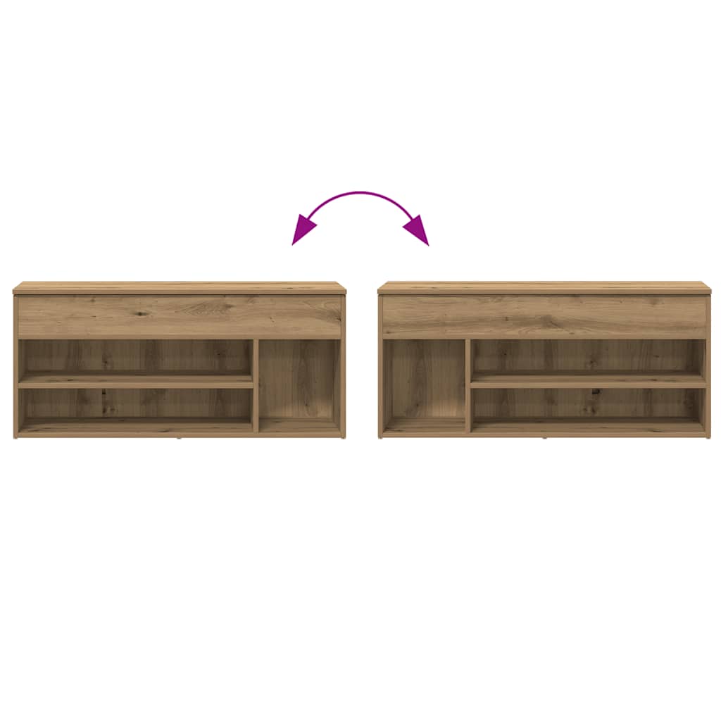 Shoe Bench Artisan Oak Engineered Wood Medium Shoe Bench